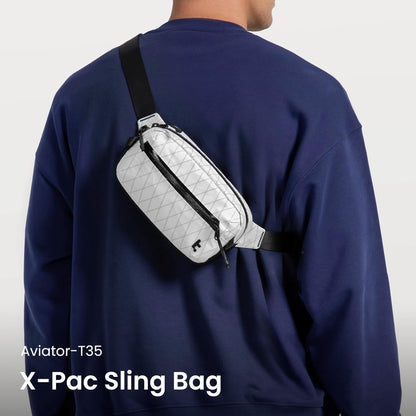 tomtoc 3.5L Sling Bag with RFID Blocking, Crossbody Bag Chest Shoulder Pack for Men and Women, Water-resistant Lightweight Casual Waist Fanny Pack for Travel/Daily Use