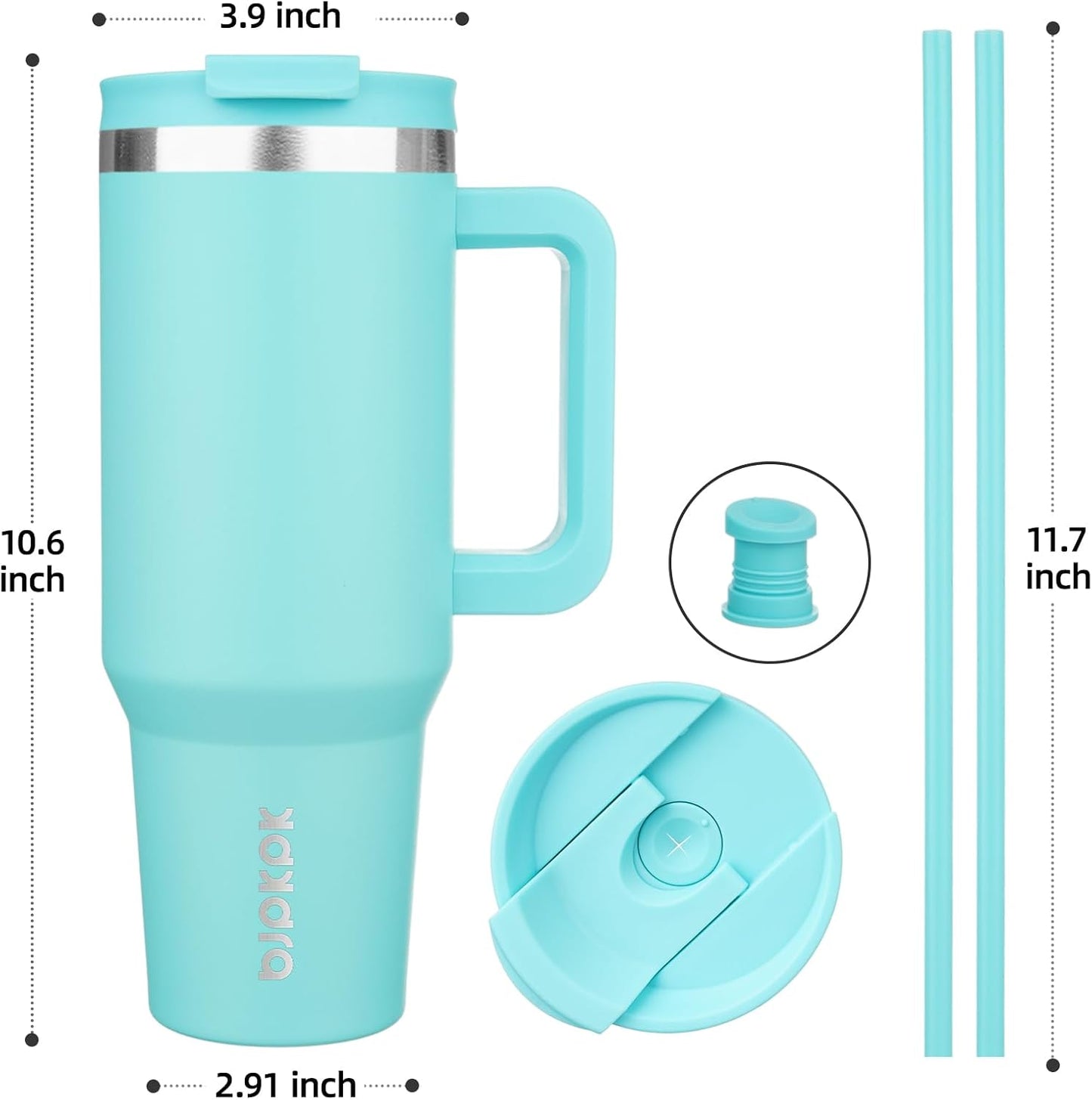 BJPKPK 30oz Stainless Steel Insulated Tumbler With Handle And Lid Straw Travel Coffee Mug Thermal Cup,Black