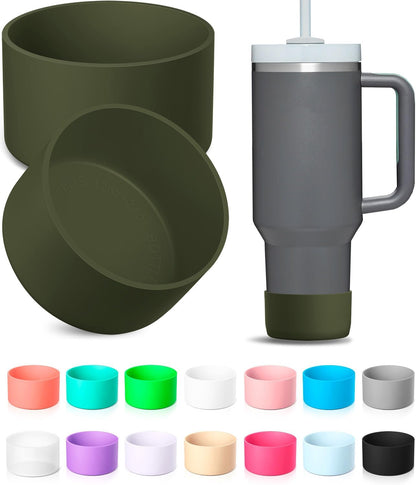 KTKUDY 2Pcs Silicone Boot for Stanley Quencher Tumbler 30 oz 40 oz & IceFlow 20 oz 30 oz & Fit Owala Freesip Water Bottle & Fit Hydro Flask & More - Cup Bottom Accessories Fit Stanley Cup