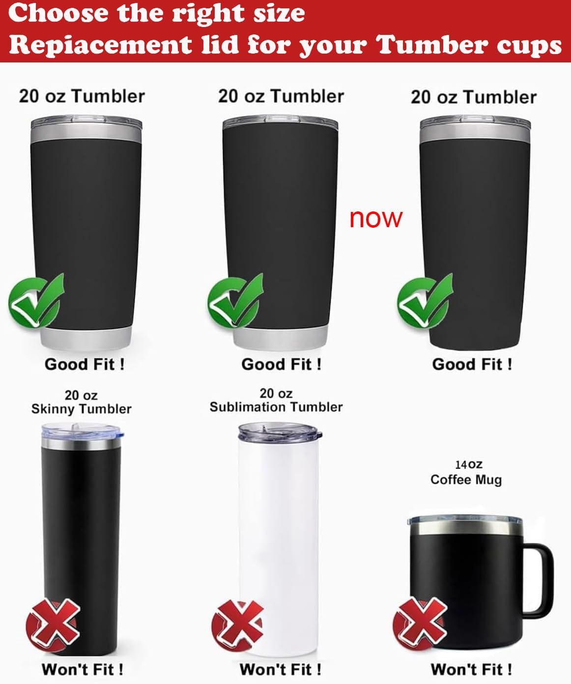LEIOH 4 Pack 20 oz Tumbler Lid, Replacement Lids Compatible for YETI 20 oz Tumbler,Travel Mug,Spill Proof Splash Resistant Silicone Sliding Covers,Straw Friendly, BPA Free