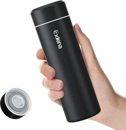 【Upgraded】Exllena Small Insulated Water Bottle 12 oz/350ml– Mini Insulated Water Bottle for Hot & Cold Drinks, Perfect Small Water Bottle for Travel, Purse...(Greyish Blue)