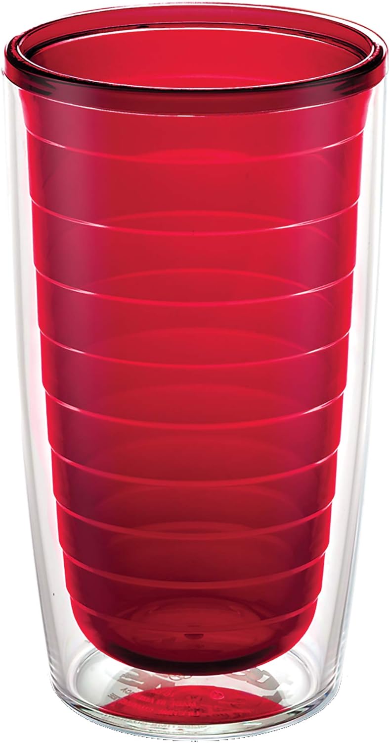 Tervis Clear & Colorful Tabletop Made in USA Double Walled Insulated Tumbler Travel Cup Keeps Drinks Cold & Hot, 16oz Mug, Clear