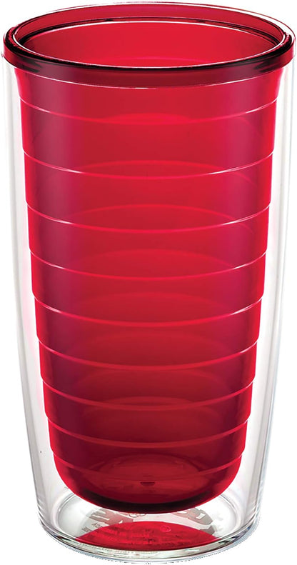 Tervis Clear & Colorful Tabletop Made in USA Double Walled Insulated Tumbler Travel Cup Keeps Drinks Cold & Hot, 16oz Mug, Clear
