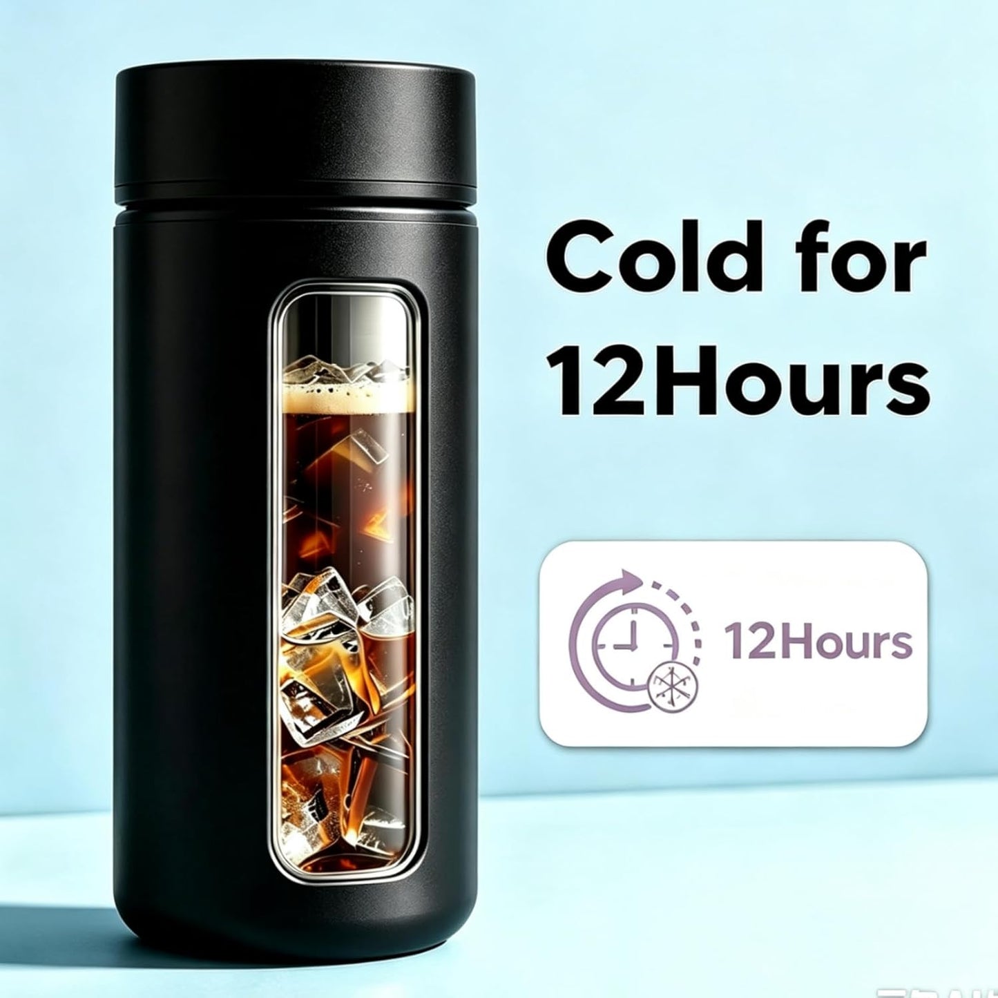 Insulated Water Bottle with Tea Infuser, Stainless Steel Insulated Flask, Leak Proof ，Vacuum Tumbler for Coffee, Tea and Drinks, BPA Free, Keeps Drinks Hot or Cold, 11oz (Green)