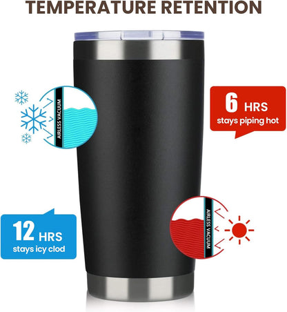 MEWAY 20oz Tumbler Cup Double Wall Vacuum Insulated Travel Mug Bulk, Stainless Steel Tumblers with Lid and Straw, Durable Powder Coated Coffee Cups for Cold & Hot Drinks (Navy, 1)