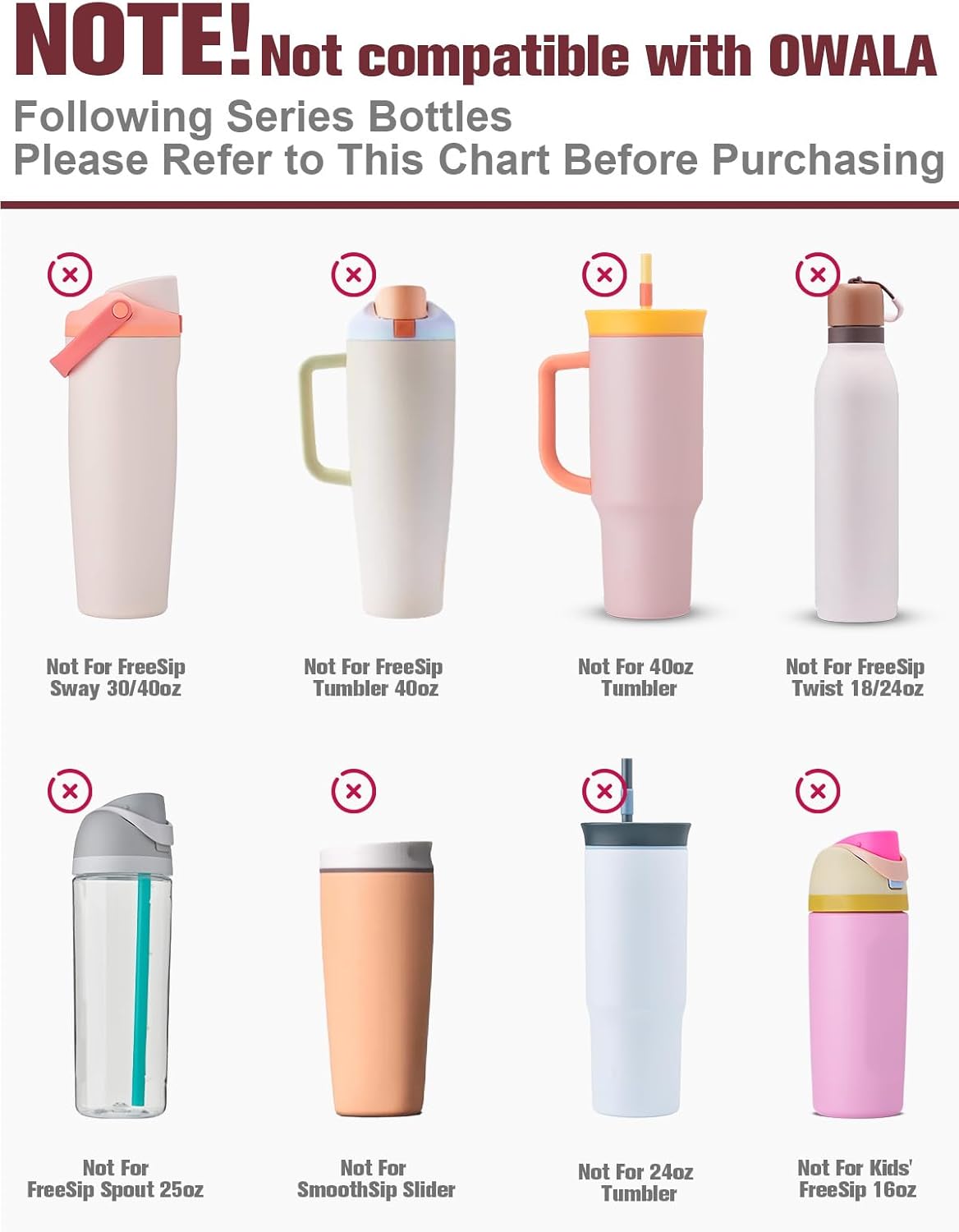 Mity rain 2PCS Silicone Boot for Owala Water Bottle 24 oz 32 oz, Anti-Slip Protective Sleeve Bottom Bumper Protector for FreeSip Stainless Steel Water Bottles Accessories