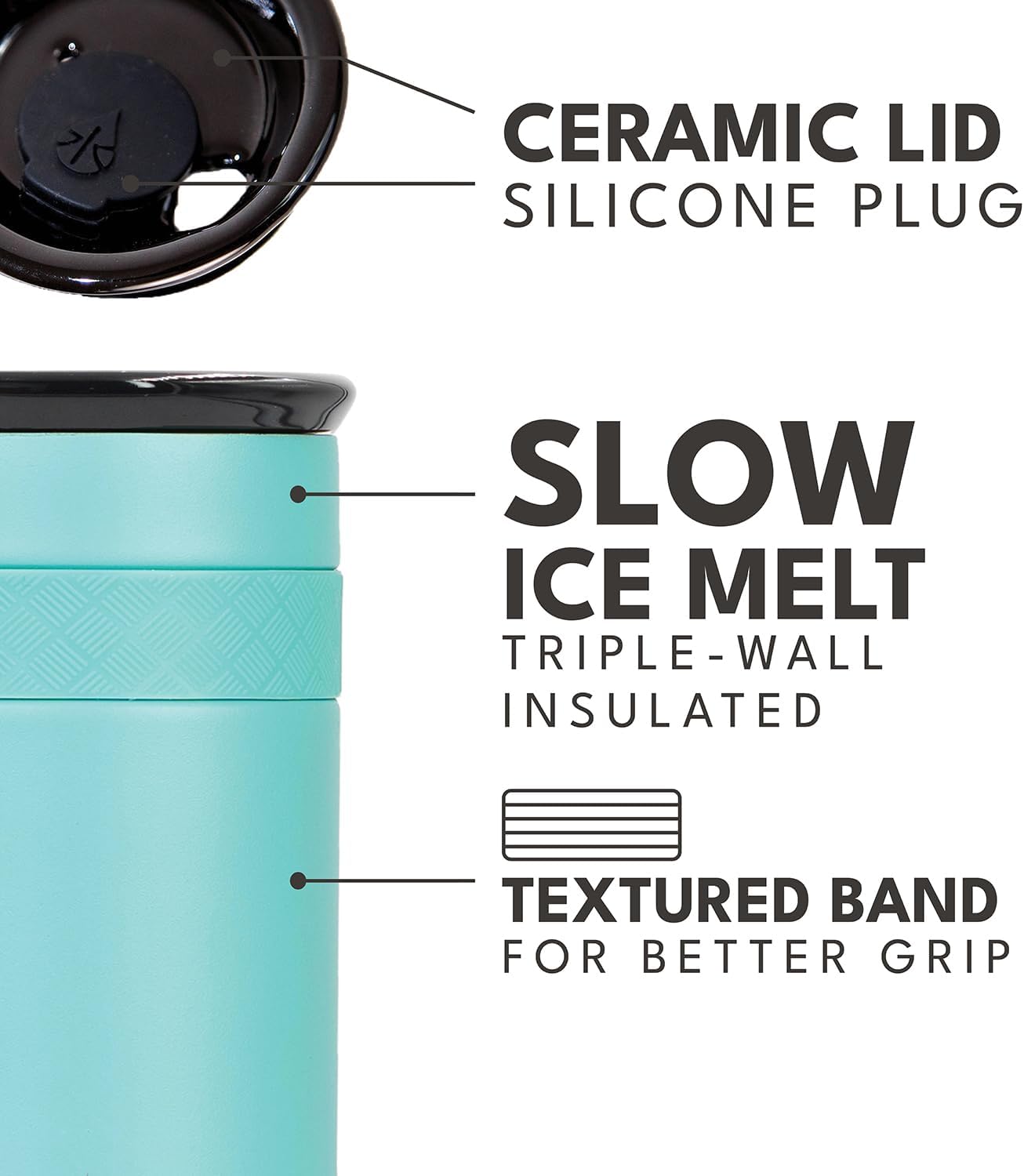 Elemental Artisan Insulated Tumbler, Triple Wall Coffee Travel Mug, Reusable Stainless Steel Coffee Tumbler with Ceramic Lid, Thermal Coffee Cups for Hot (6 Hrs) & Cold (18 Hrs), 16oz - Forest Green