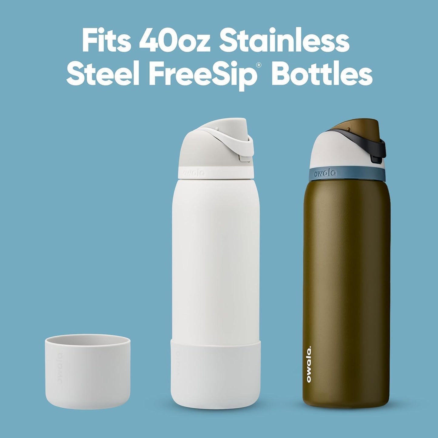 Owala Silicone Boot Accessory for Stainless Steel Water Bottles, Anti-Slip Dent Protective Sleeve, Protects FreeSip, Black, Made 40 Oz Water Bottle