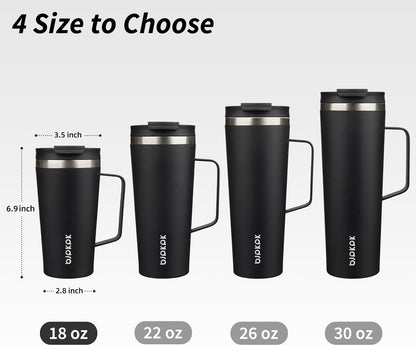 BJPKPK Insulated Tumbler with Handle, 18oz Insulated Tumblers with Lid and Straw, Stainless Steel Metal Water Bottles, Coffee Travel Mugs, Cups, Marshmallow