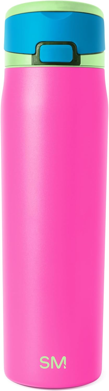 Simple Modern Mesa Loop Water Bottle with Covered Straw and Handle | 24oz Cup Holder Friendly Insulated Stainless Steel Bottles for Travel, Sports and School | Iris Sage - Colors A