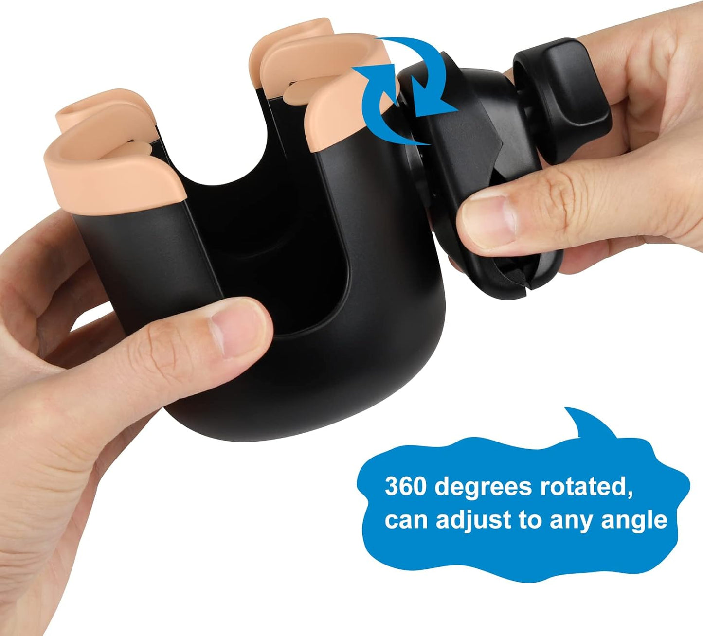 Accmor Stroller Cup Holder with Phone Holder, Bike Cup Holder, Universal Cup Holder for Uppababy Nuna Doona Strollers, 2-in-1 Cup Holder for Walker, Wheelchair, Scooter - Colors B
