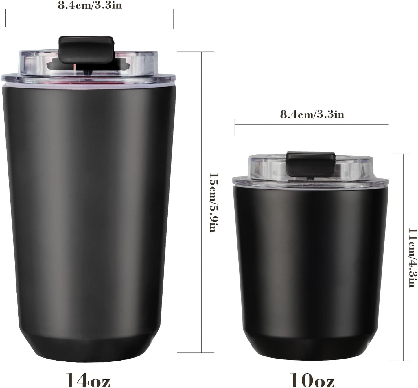 Puraville Insulated Tumblers with Lid, 14 oz Travel Coffee Mug Stainless Steel Vacuum Cup, Leak Proof Reusable Double Walled Coffee Tumbler for Iced and Hot Drinks, Cream