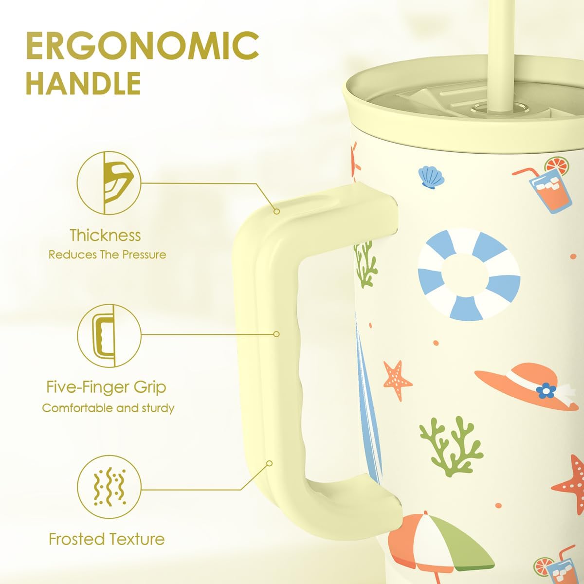 SANDJEST Pickleball 40oz Tumbler With Handle and Straw, Pickleball Queen Insulated Stainless Steel Travel Coffee Mug for Women Girls Players, Gift Idea for Birthday Christmas Mothers Day
