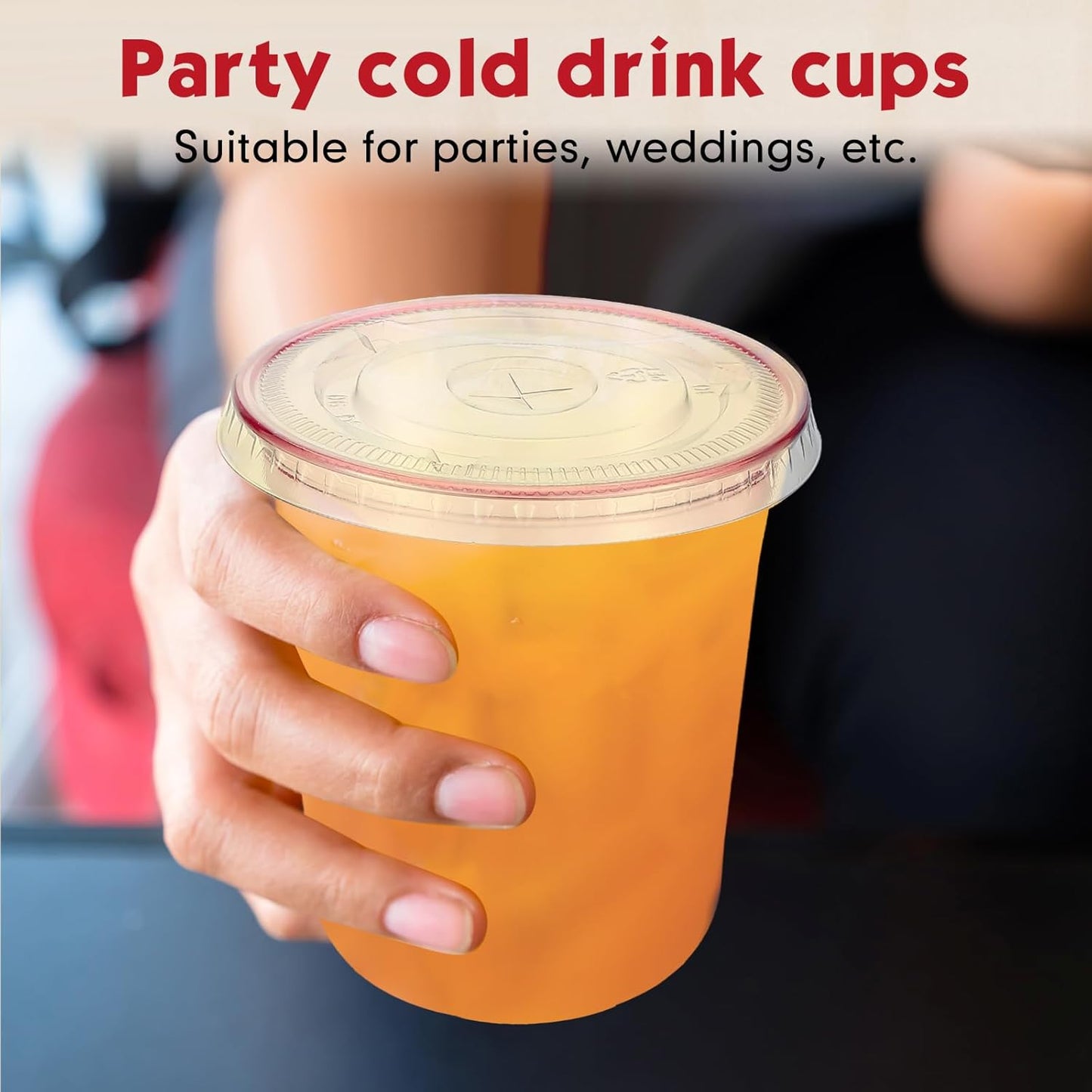 Baderke 25 Set Plastic Cups with Lids and Straws, Disposable Plastic Iced Coffee Cup for Cold Beverage Juice Smoothie Crystal for Coffee Shops Party Catering(Clear,16 oz)