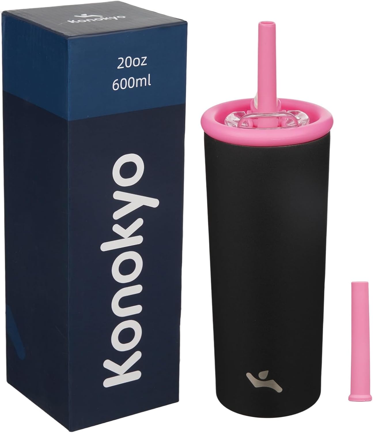 Konokyo 25oz Insulated Tumbler with Lid and Straw, Reusable Iced Coffee Cup with Lid, Travel Coffee Mug, BPA-Free, Leak-Proof and Durable, Oasis