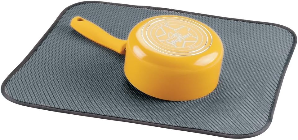 iDesign iDry Fabric Mini Kitchen Countertop Absorbent Dish Drying Mat , 18" x 9" - Black