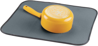iDesign iDry Fabric Mini Kitchen Countertop Absorbent Dish Drying Mat , 18" x 9" - Black