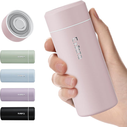 【Upgraded】Exllena Small Insulated Water Bottle 12 oz/350ml– Mini Insulated Water Bottle for Hot & Cold Drinks, Perfect Small Water Bottle for Travel, Purse...(Greyish Blue)