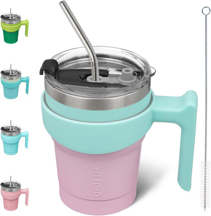 BJPKPK Tumbler With Handle And Straw Lid 40 oz Stainless Steel Insulated Coffee Tumbler Cups For Home, Office or Car,Turquoise