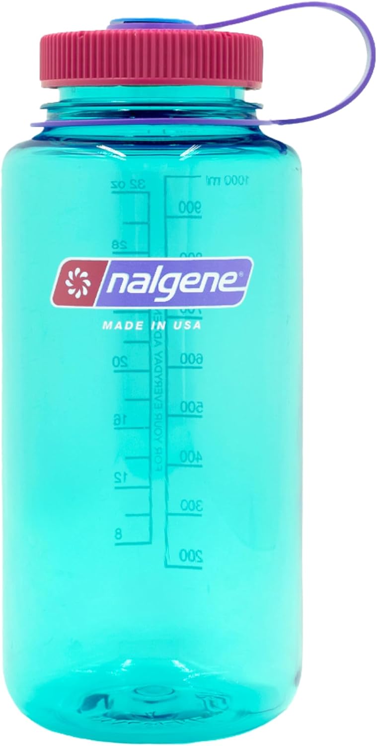 Nalgene 32 oz Wide Mouth Water Bottle | BPA-Free, Durable & Leak Proof, Lightweight Bottle for Hiking & Gym, Work & Travel