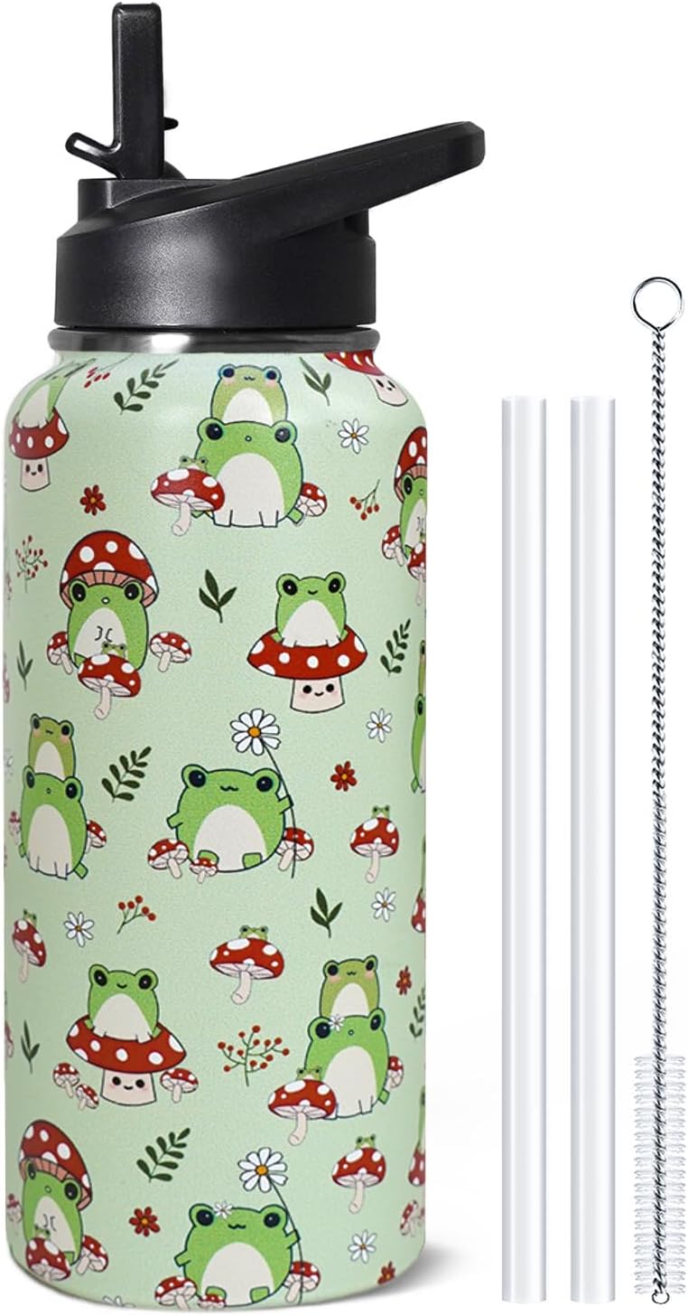 32 oz Pickleball Insulated Water Bottle with Straw - Pickleball Gym Hiking Sports Coffee Mug | Perfect Pickleball Gifts for Women, Pickleball Decor Accessories