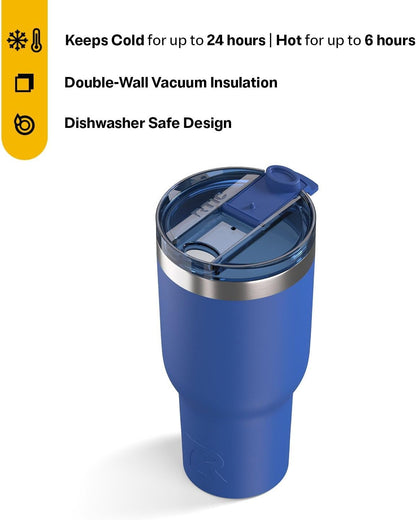 RTIC 20oz Essential Tumbler with Lid, Ceramic Lined, Insulated, Stainless Steel, Metal, Double Wall Vacuum-Insulation, Travel Cup for Iced Coffee, Tea, Hot and Cold Drink, Graphite