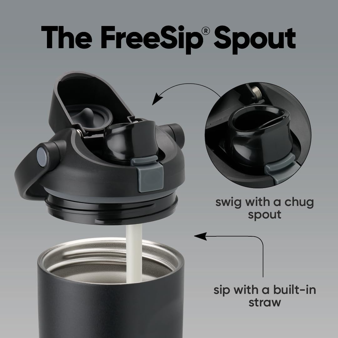 Owala FreeSip Sway Insulated Stainless Steel Water Bottle with Two-Way Spout, Built-In Straw and Bucket Handle, Made for Travel, School, and Sports, 30oz, BPA Free, Leak Proof, Daybreak