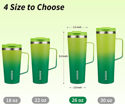 BJPKPK Insulated Tumbler with Handle, 18oz Insulated Tumblers with Lid and Straw, Stainless Steel Metal Water Bottles, Coffee Travel Mugs, Cups, Marshmallow