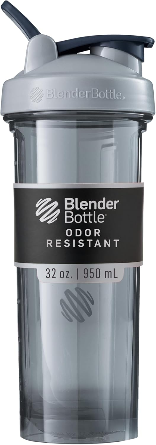 BlenderBottle Shaker Bottle Pro Series Perfect for Protein Shakes and Pre Workout, 24-Ounce, Black