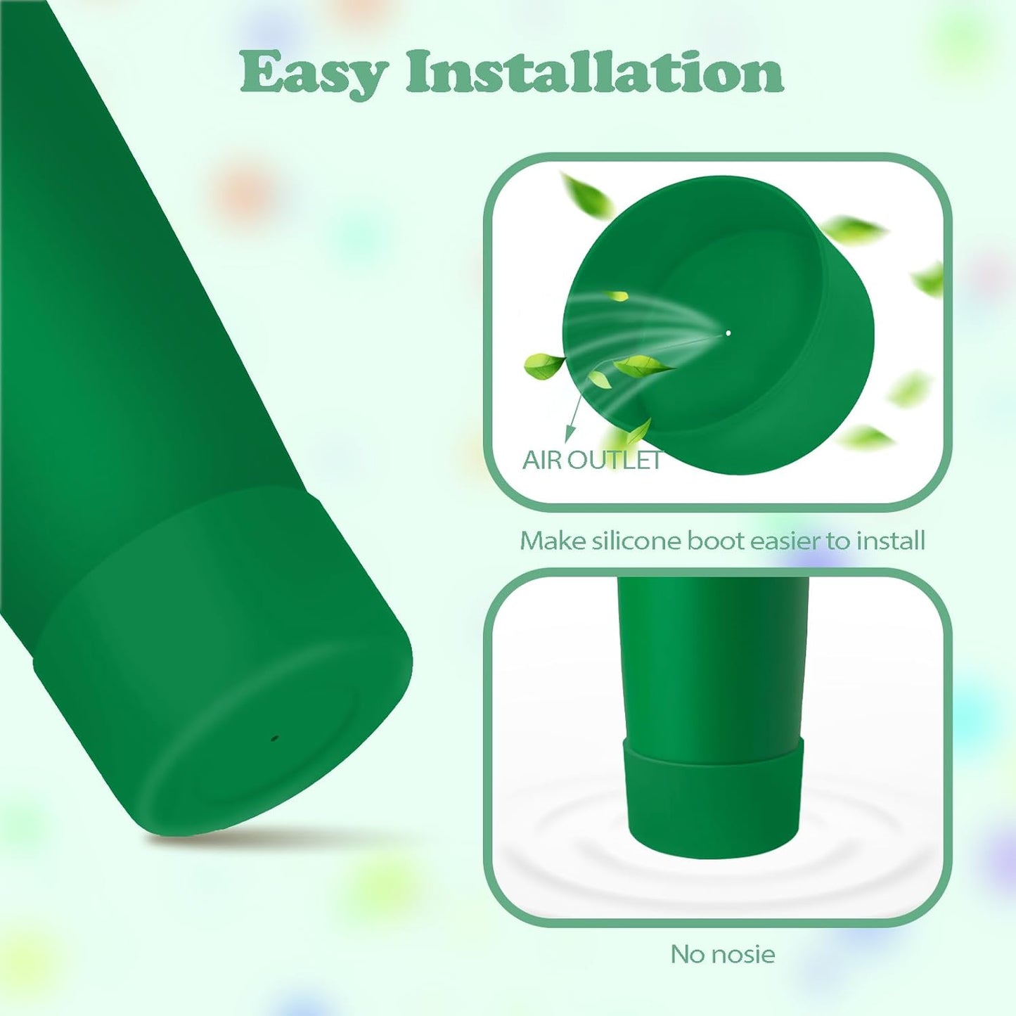 2PCS Silicone Boots for Owala 30oz & 40oz FreeSip Sway Bottles & Tumblers – Non-Slip, Scratch-Resistant, Stability Enhancer for Owala Accessories (Eucalyptus Green) - Colors B