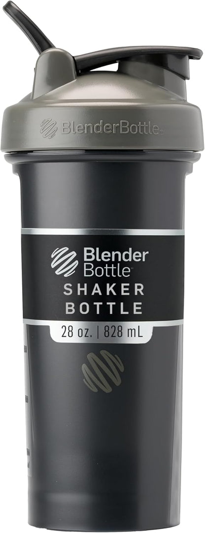 BlenderBottle Classic V2 Shaker Bottle Perfect for Protein Shakes and Pre Workout, 20-Ounce, Clear/Black