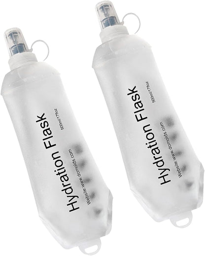 WILDREEDS 500ml Soft Flask, TPU Collapsible Soft Water Bottle for Hydration Pack, Running Vest, Folding Water Bottle for Hiking Cycling Climbing-1Pcs, White