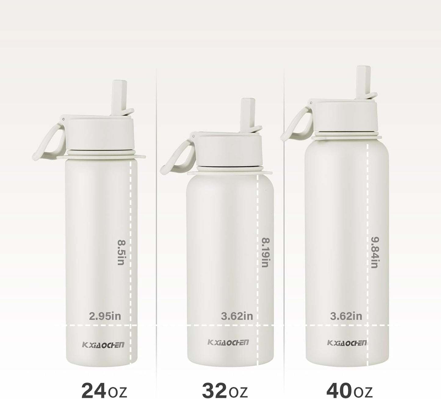 KXIAOCHEN Insulated Water Bottle With Strap, Cold For 48 Hrs Leak Proof, Triple Wall Stainless Steel Sports Water Bottle With Straw And Spout Lid For Gym Hiking Travel
