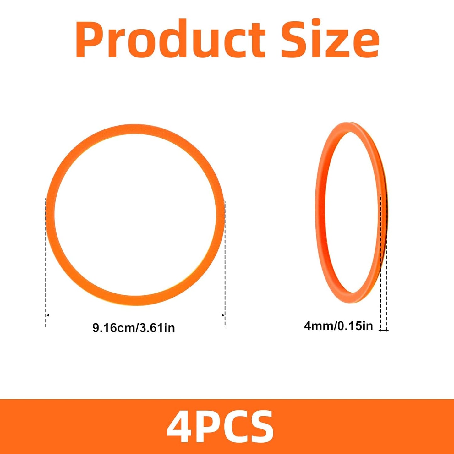 BOXOB 4pcs Gasket Replacement for Owala 40oz Tumbler, Silicone O Ring Water Bottle Ring Seal Lid Gasket Replacement Parts Accessories Compatible with Owala 40oz Stainless Steel Cup (Grey)