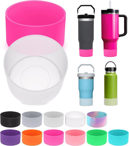 PICcircuit 2PCS for Stanley Boot, Silicone Bottom for Quencher Adventure 40oz 30oz IceFlow 20oz 30oz Bottle&for Hydroflask Tumbler 12-24oz for Stanley Cup Accessories Avoid Scratches&Noise
