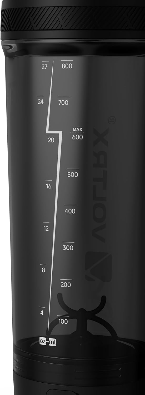 VOLTRX Electric Protein Shaker Bottle - USB Rechargeable Mixer Cup for Shakes and Meal Replacements, BPA-Free Tritan, 20oz
