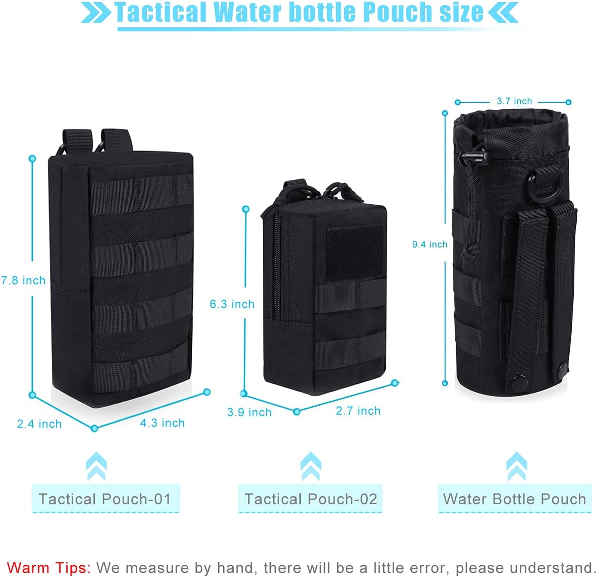 Molle Water Bottle Holder, Water Molle Attachments, Molle Water Bottle Pouch, Tactical Backpack Attachment Pouches