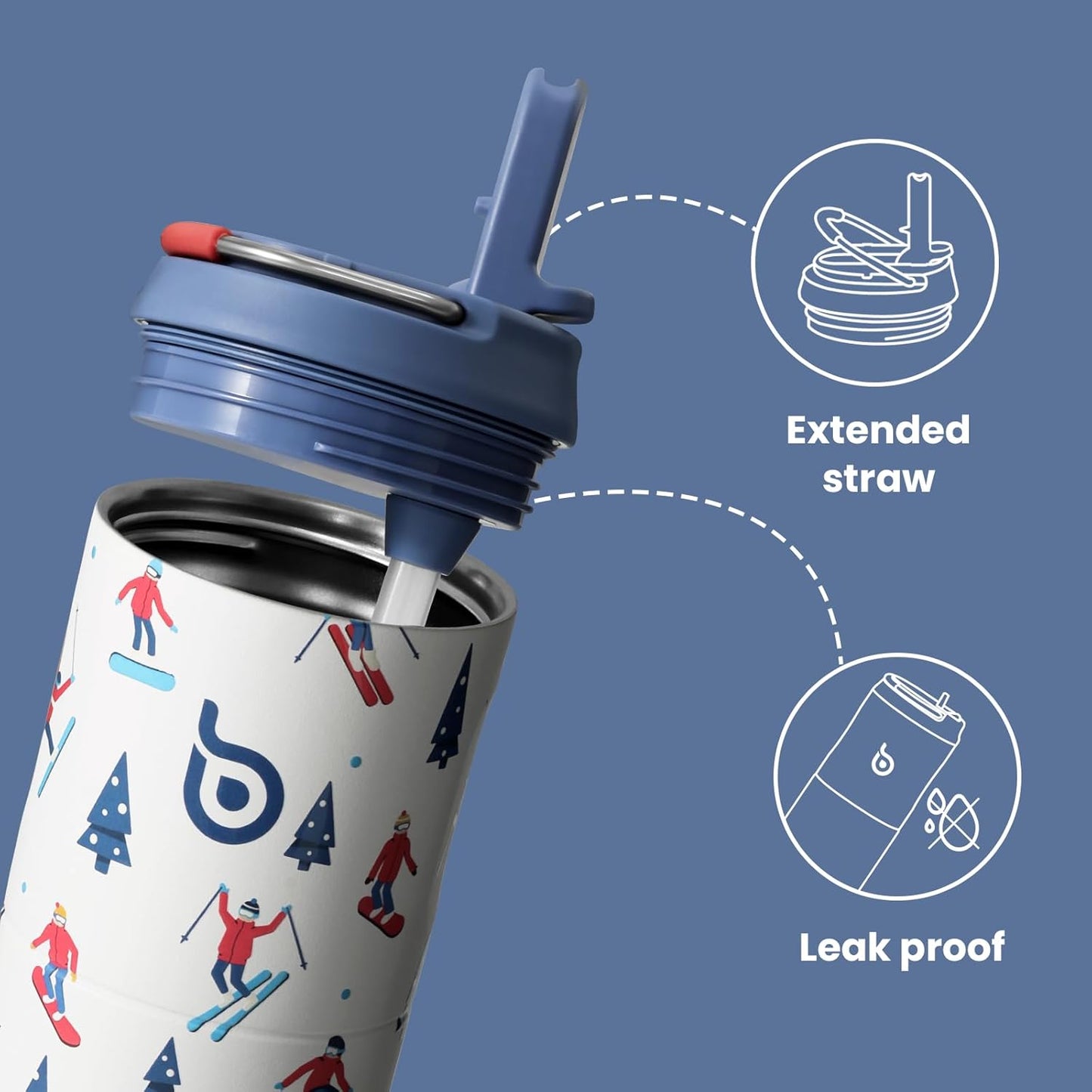 BOTTLE BOTTLE Insulated Water Bottle 24oz with Straw Lid and Handle for Sports Travel Gym Stainless Steel Water Bottles Double-Wall Vacuum Metal Leak Proof BPA-Free