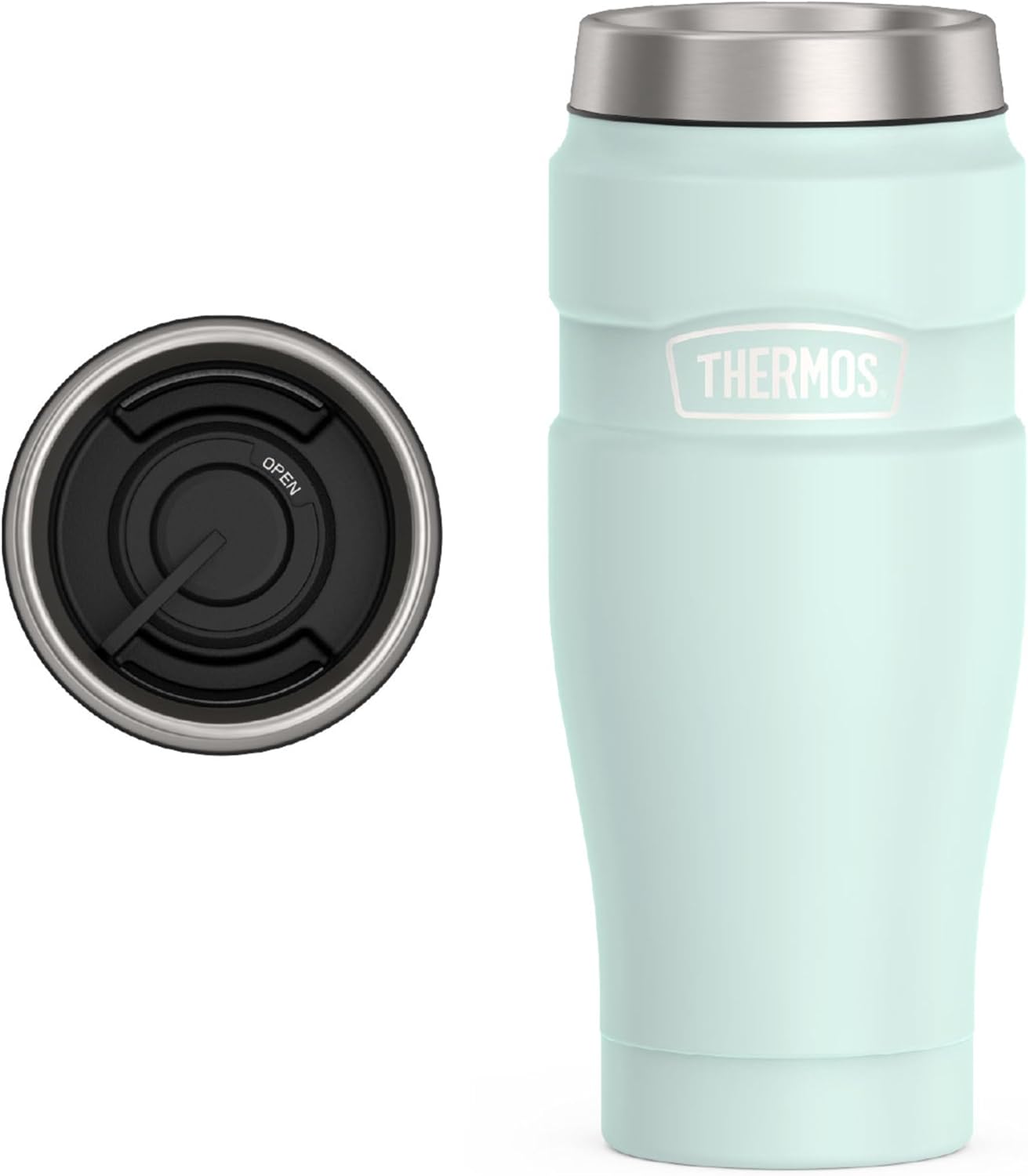 THERMOS Stainless King Vacuum-Insulated Stainless Steel Tumbler - 16oz, Midnight Blue - Insulated Coffee Tumbler for Hot & Cold Drinks - Leak-Proof & Sweat-Proof for Commuting & Traveling