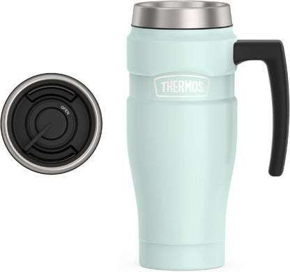 THERMOS Stainless King Vacuum-Insulated Stainless Steel Tumbler - 16oz, Midnight Blue - Insulated Coffee Tumbler for Hot & Cold Drinks - Leak-Proof & Sweat-Proof for Commuting & Traveling