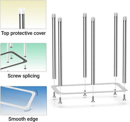 Water Bottle Drying Rack,Stainless Steel Bottle Rack Dryer, Plastic Bag Drying Rack, Dry Rack for Bottles,Space Saving Countertop Rack for Glass,Cups, Mugs,Mason Jars and Sports Bottles