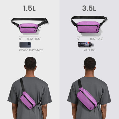 tomtoc 3.5L Sling Bag with RFID Blocking, Crossbody Bag Chest Shoulder Pack for Men and Women, Water-resistant Lightweight Casual Waist Fanny Pack for Travel/Daily Use