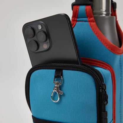 VAKAER Magnetic Gym Bag, Water Bottle Carrier Holder with Phone Pocket & Adjustable Strap,10 Ultra-Strong Magnets Stick to Fitness equipment, Workout Accessories Pouch for Women & Men