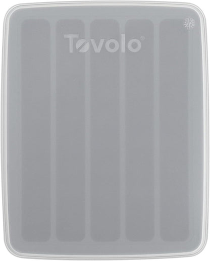 Tovolo Ice Cube Tray for Water Bottles Creates 5 Frozen Stick Tubes for Plastic & Reuseable Bottles, BPA Free Silicone Easy Release Water Bottle Ice Tray with Lid, Stackable Spill Proof Design