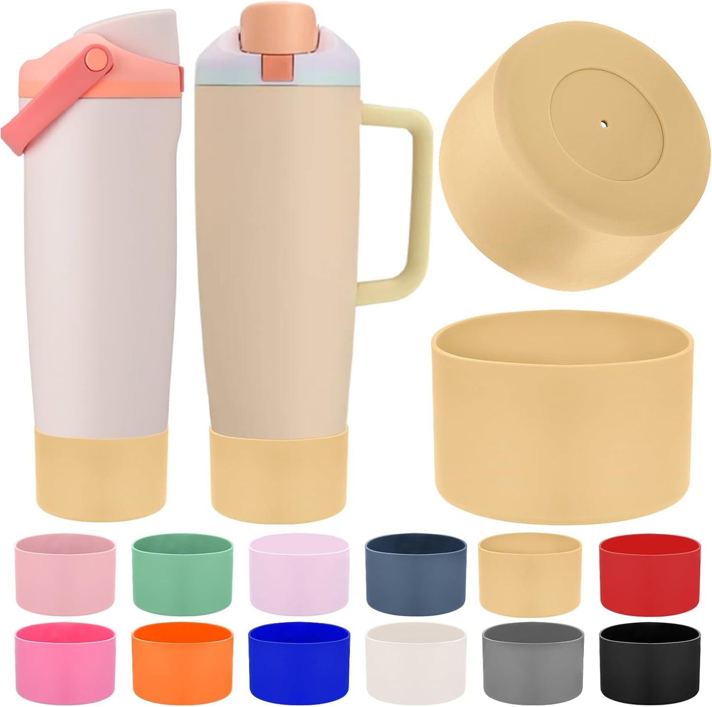 Mity rain 2PCS Protective Silicone Boots for Owala 30oz & 40oz FreeSip Sway Bottles & Tumblers - Accessories for owala, Enhances Stability & Prevents Scratches(Black Cherry)