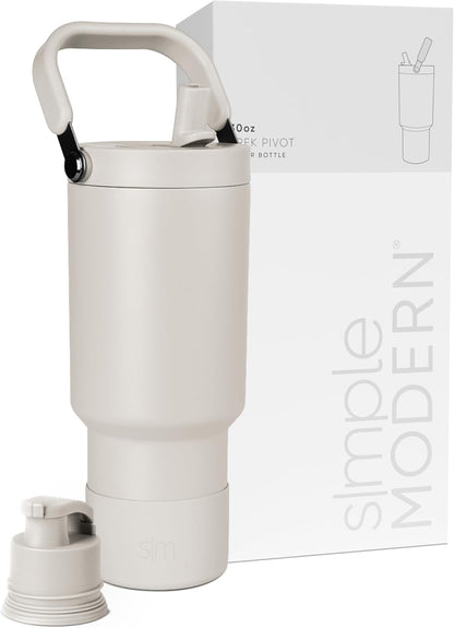 Simple Modern Trek Pivot | 40oz Flip Straw Tumbler with Handle | Water Bottle & Boot | Interchangeable Straw & Chug Lids | Insulated Stainless Steel Jug | Gym Sports Outdoors | Forest - Colors B