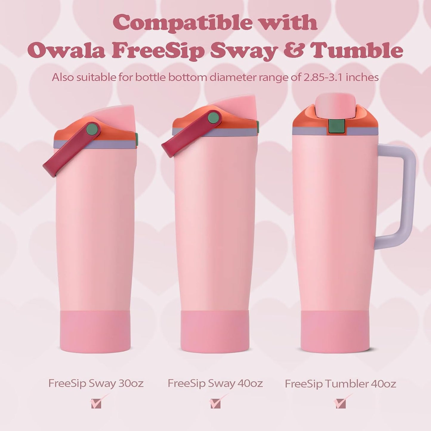 2PCS Silicone Boots for Owala 30oz & 40oz FreeSip Sway Bottles & Tumblers – Non-Slip, Scratch-Resistant, Stability Enhancer for Owala Accessories (Eucalyptus Green) - Colors A