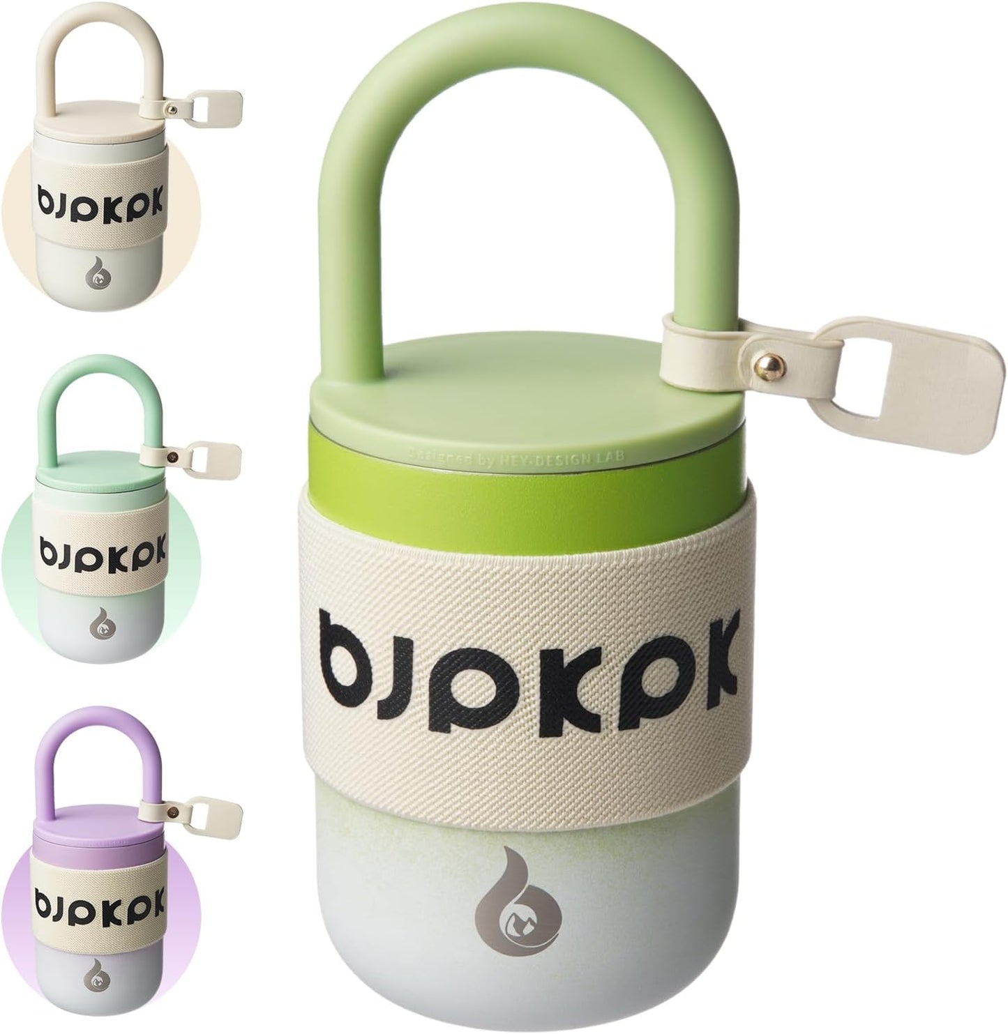 BJPKPK 13oz Insulated Stainless Steel Loop Tumbler With Lid And Handle Travel Coffee Mug Thermal Cup,Latte