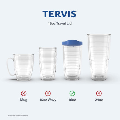 Tervis Travel Lid Made in USA Double Walled Insulated Tumbler Travel Cup Keeps Drinks Cold & Hot, Fits 16oz Tumblers, Navy