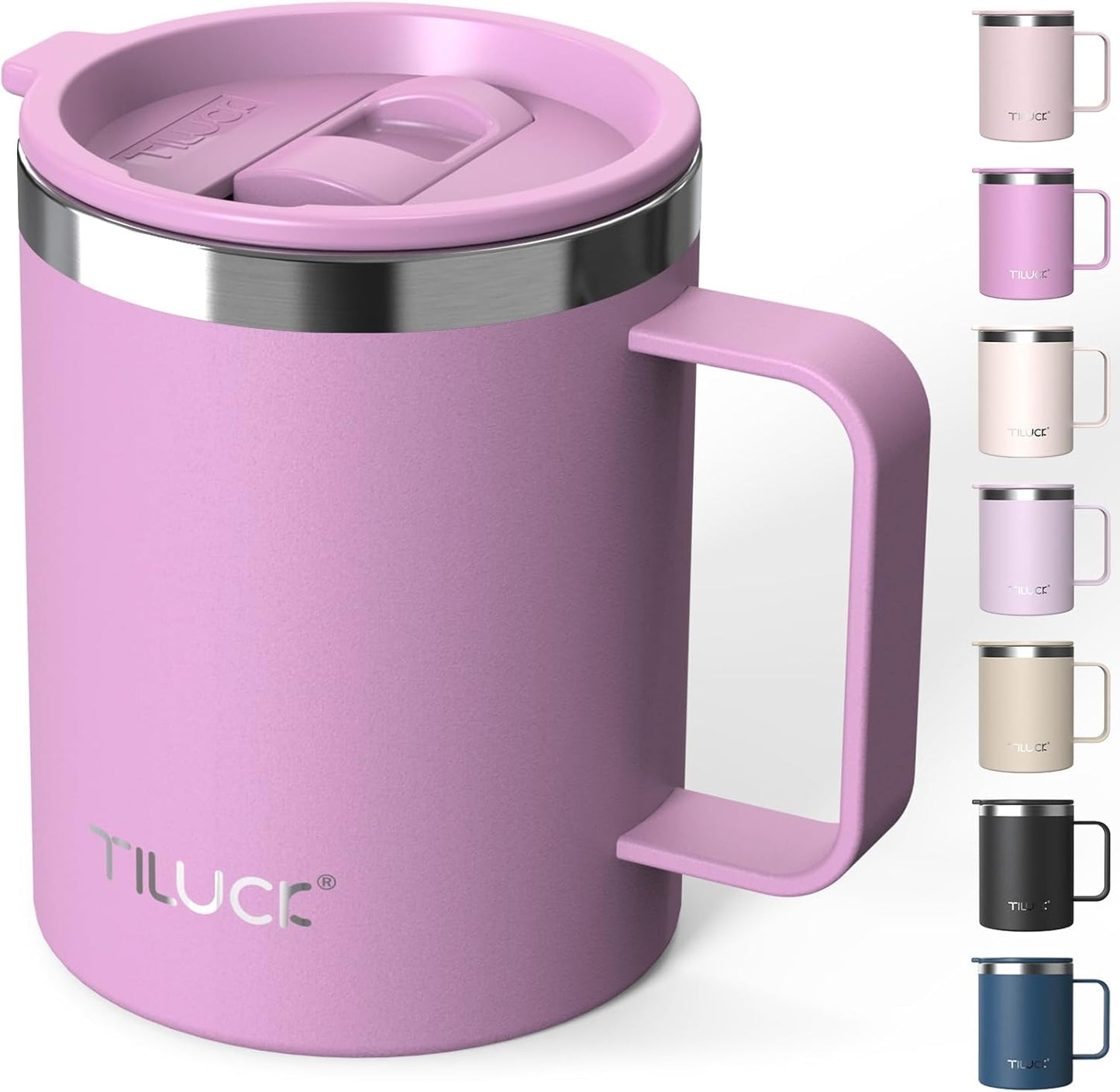 TILUCK 20 oz Insulated Tumbler with BPA-Free Lid, Stainless Steel Vacuum Travel Coffee Mug, Double Wall Coffee Tumbler（20oz，Matte DarkBlue）